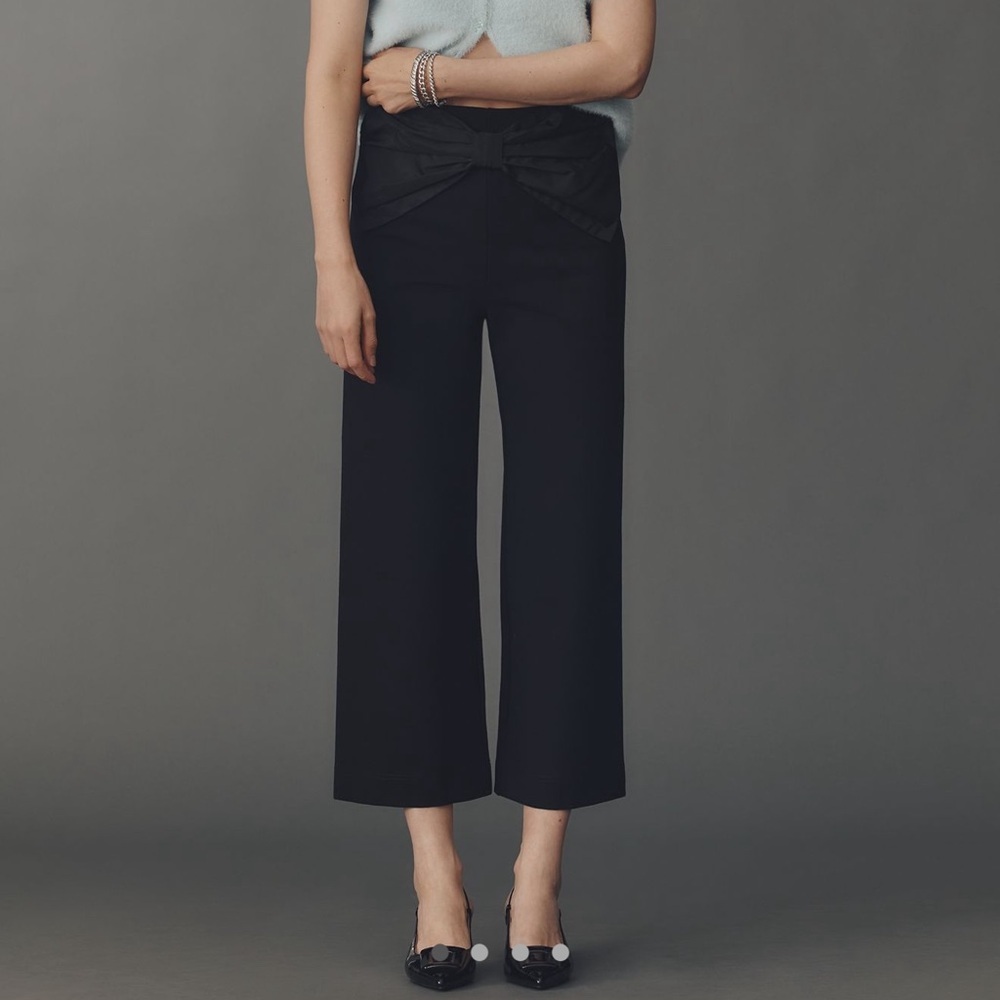Maeve Anthropologie The Colette Crop Bow-waist pants black size 29 NWT SOLD OUT